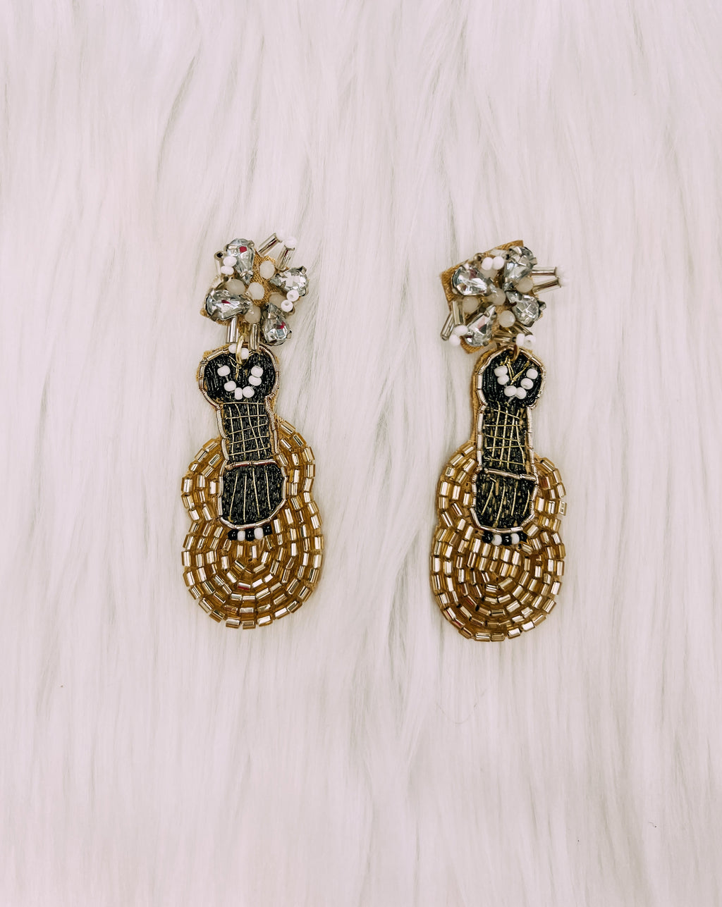 Guitar Beaded Earrings