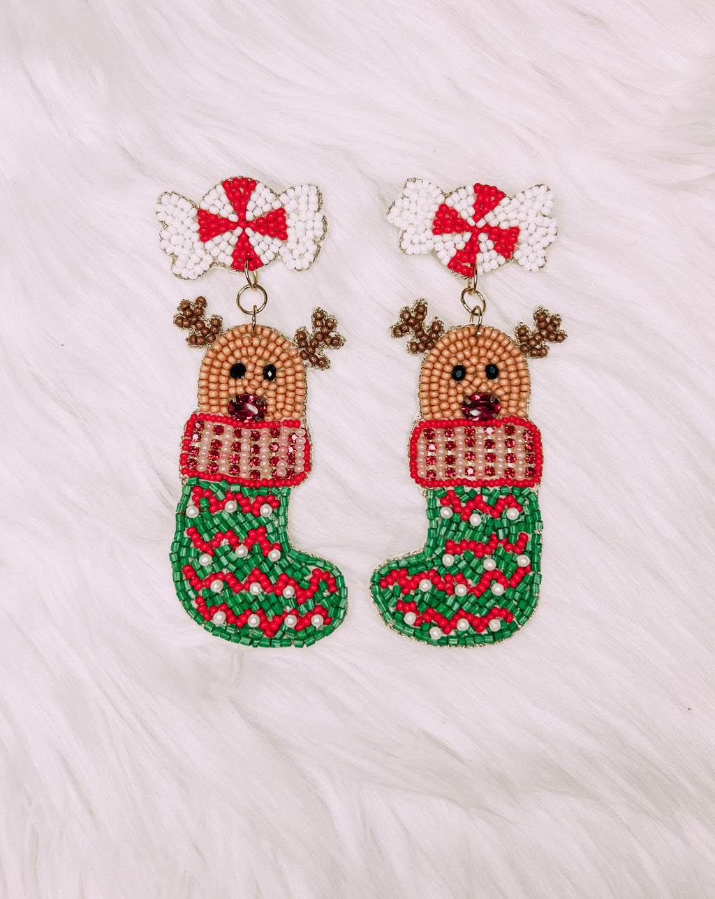 Reindeer Stocking Earrings
