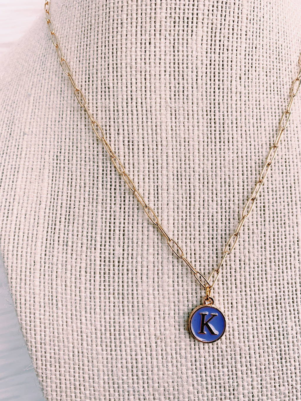 Purple & Gold Initial Necklace