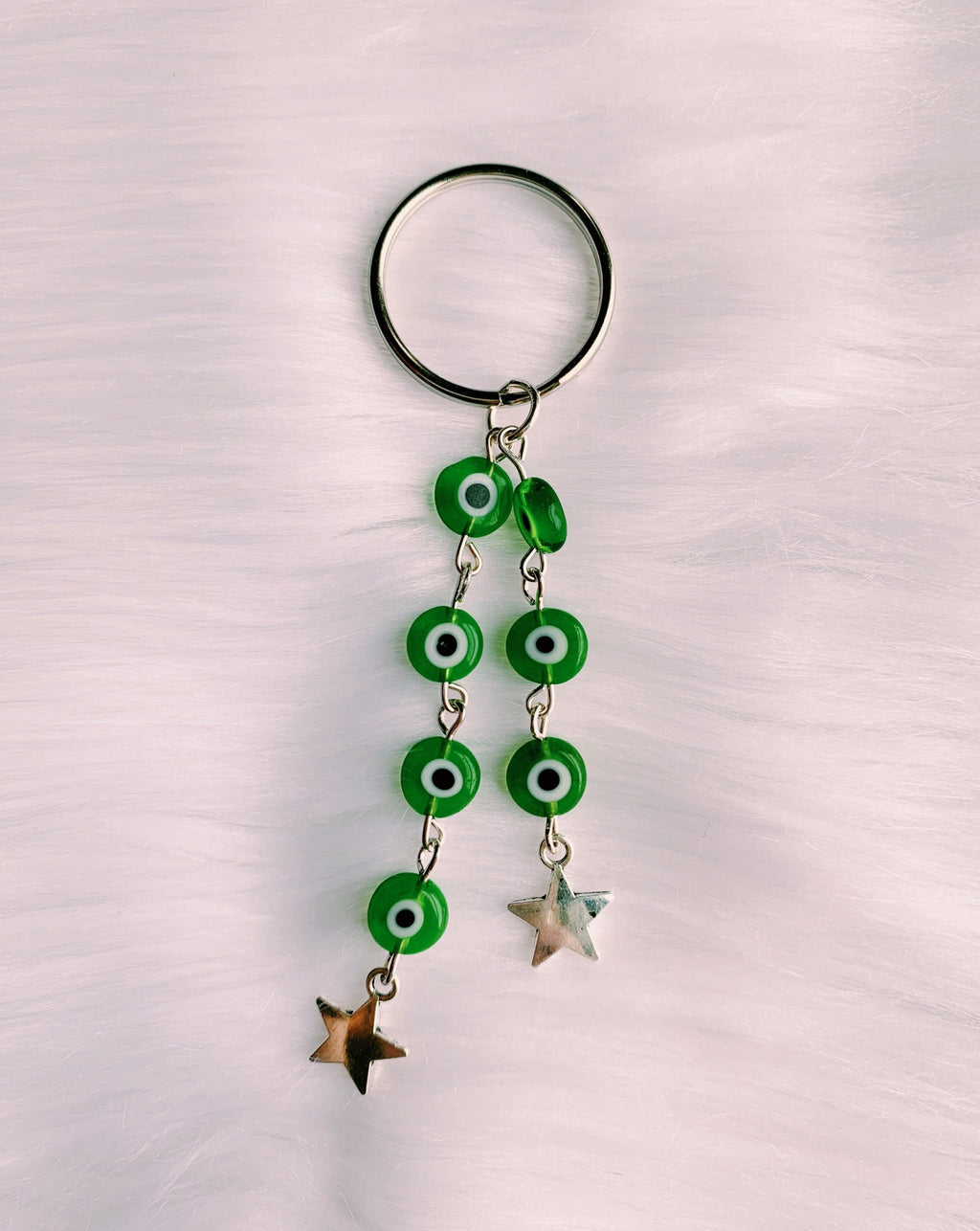 Green Evil Eye Star Keychain