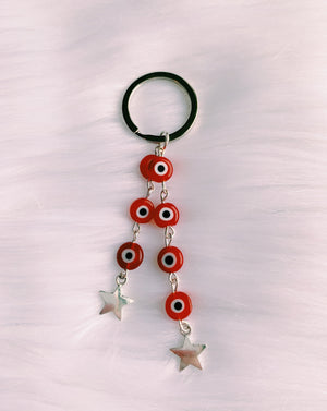 Red Evil Eye Star Keychain