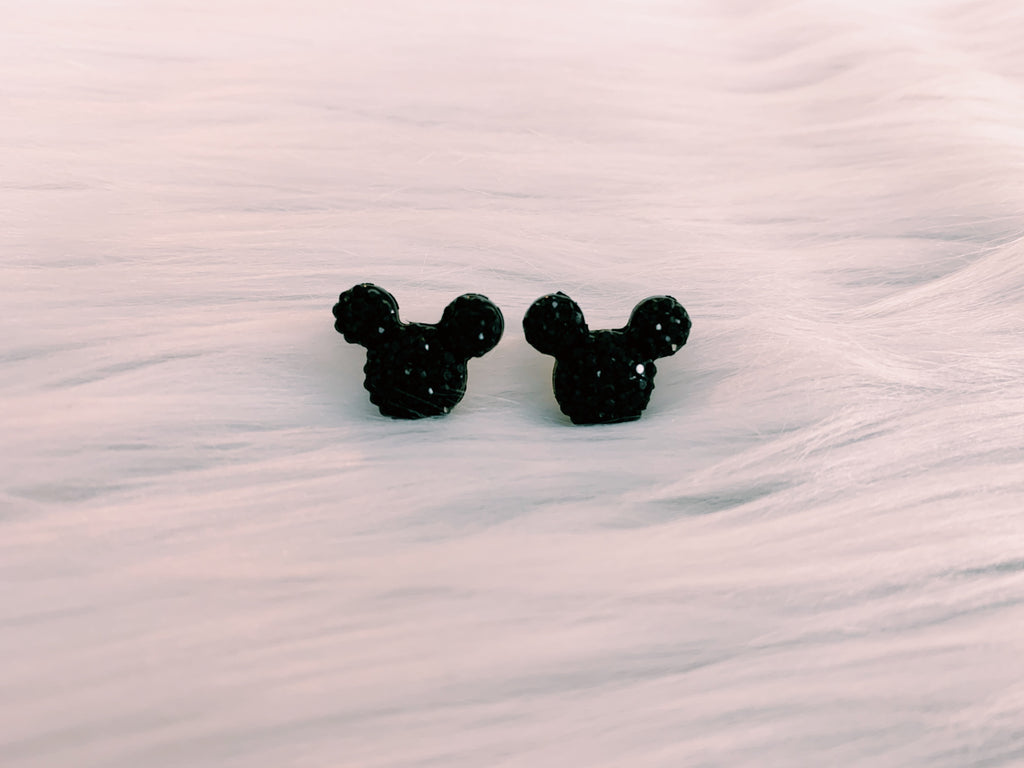 Rhinestone Mickey Mouse Inspired Earrings