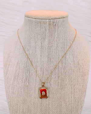 Gold Tag Initial Necklace