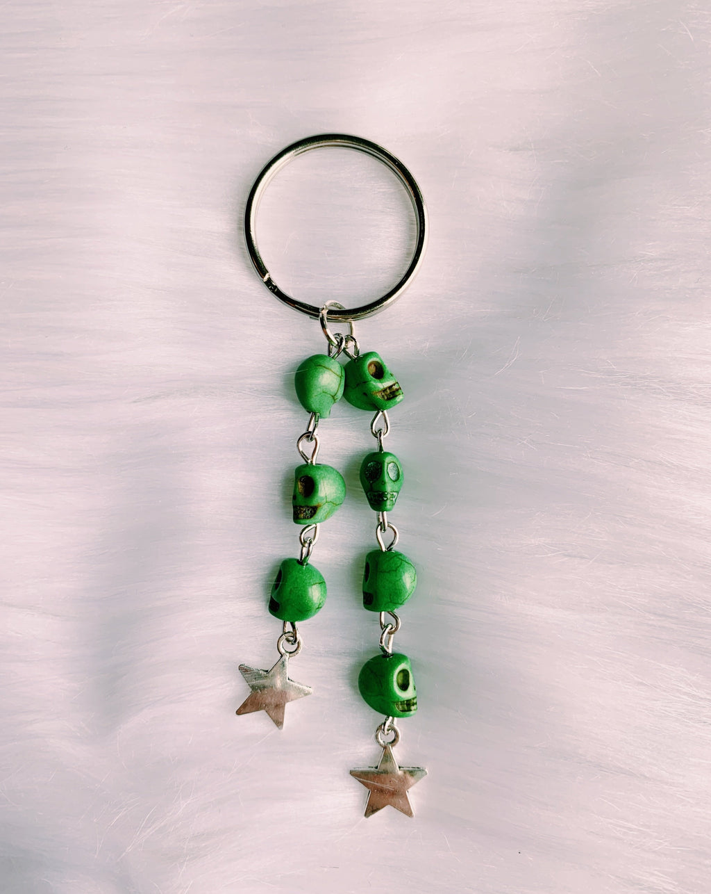 Green Skull Keychain