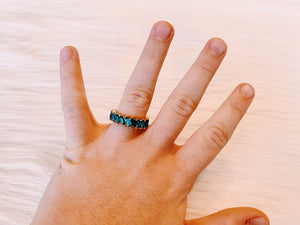 Thin Aqua Baguette Ring