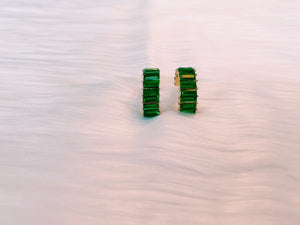 Lime Green Baguette Earrings